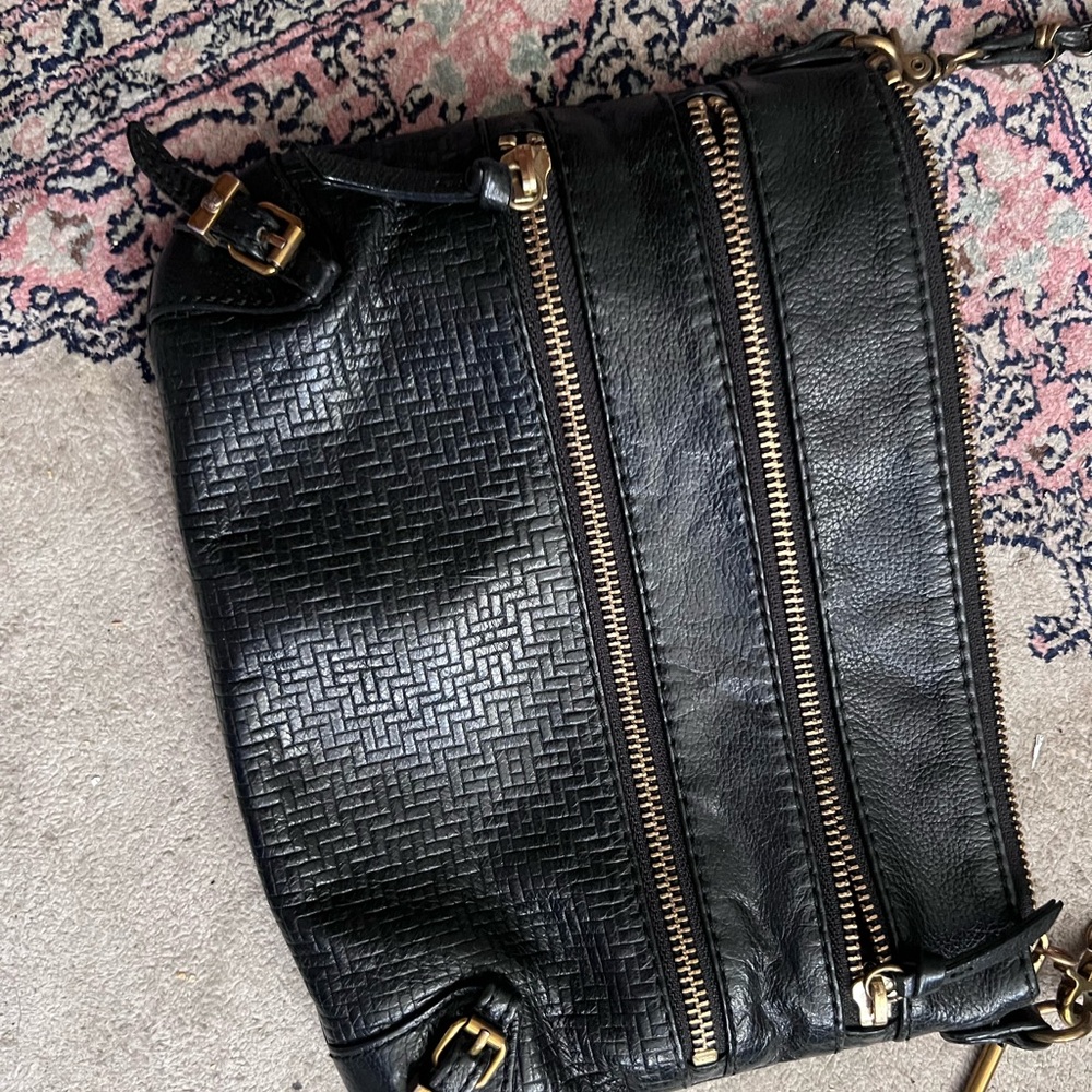Black Leather Crossbody Bag